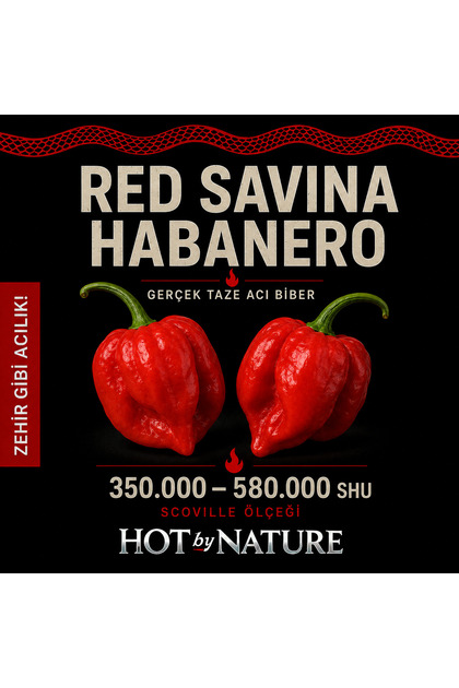 RED SAVİNA HABANERO PEPPER 350.000 – 570.000 Scoville - Gerçek Taze Acı Biber