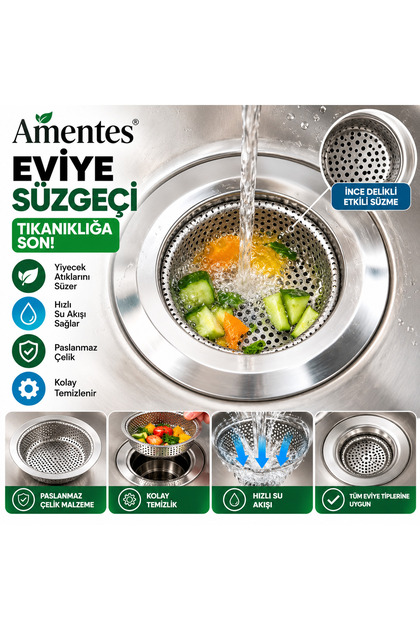 Large Size Stainless Steel Sink Strainer- Sink Strainer
