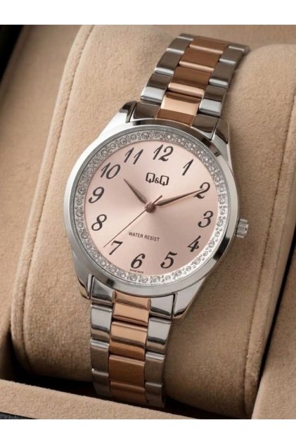 Women's Silver Stone Frame Classic Numeral Wristwatch - Quality, Stylish Elegance