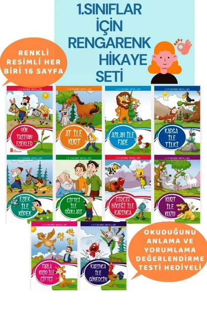1.sınıflar Için Okuma Kitabı Hikaye 10'lu karma Hikaye Kitabı Seti