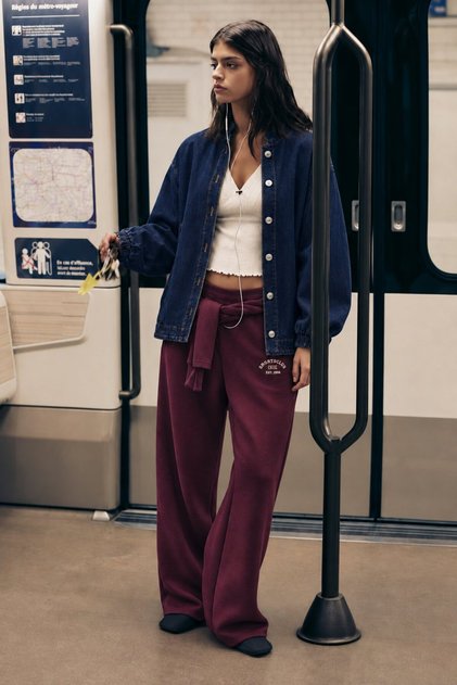 Denim Bomber Jacket - Oversize Cut