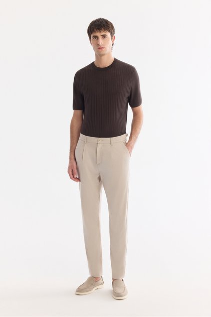 Erkek Taş Yanı Lastikli Pileli Soft Touch Nefes Alan Relaxed Fit Pantolon A61Y3046