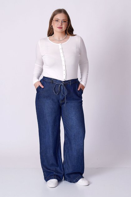 Draped Loose-Fit Jeans