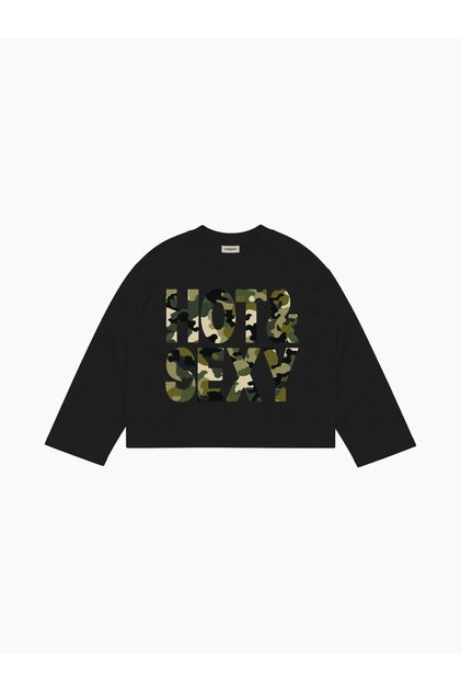 Hot & Sexy Camo Uzun Kollu T-Shirt