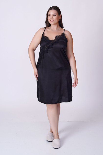 Satin lace nightgown