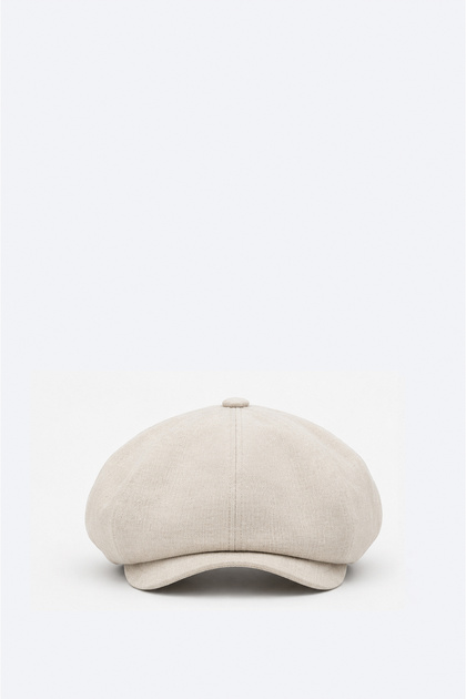 Men's Beige 100% Linen Cap Hat B009206