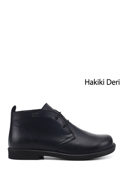 Kadın Lacivert Antik Kauçuk Taban Hakiki Deri Bot