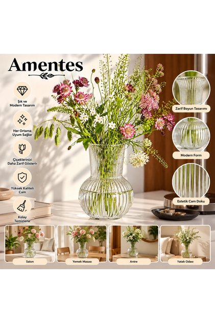 Decorative Vase Small Size Carafe Translucent Glass