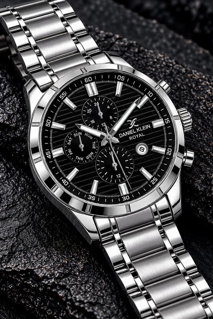 Premium Men's Wristwatch 3 Atm Water Resistant Silver Color Steel Band Dke2064C3