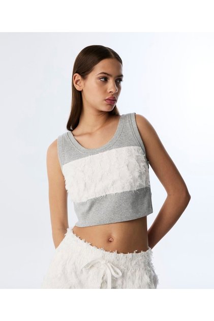 PÜSKÜLLÜ CROP T-SHIRT