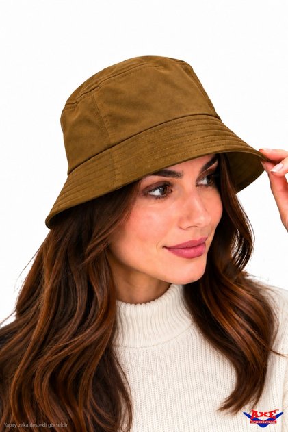 Camel Color Suede Bucket Hat Basic Plain Bucket Fisherman Hat Daily Stylish Hat