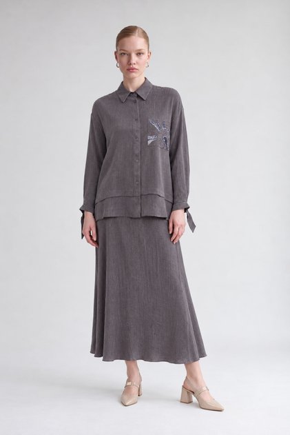 Pocket Detailed Double Suit Set Anthracite