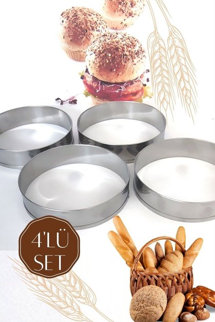 Hamburger Bread Baking Mold Set of 4