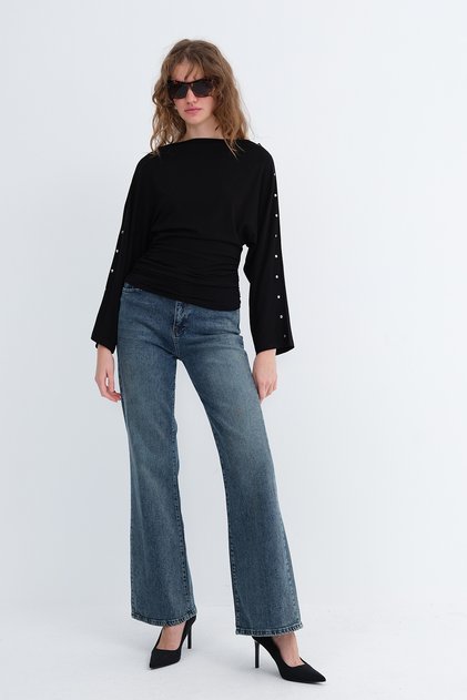 Wide Leg Jean Pants Pn950