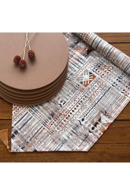 American Service Set, 6-Piece Wheat Color Supla and Runner Cover African Set
