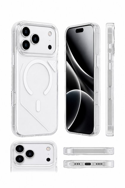iPhone 16 Pro Compatible Line Magsafe Transparent Case - Camera Protected, Yellowing Resistant