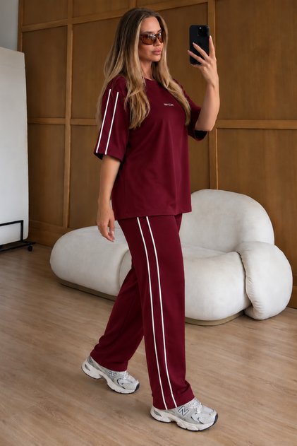 Oşho Modal Fabric Large Size Short Sleeve Double Ribbed Breathable Soft Bottom Top Set 2Xl-6Xl