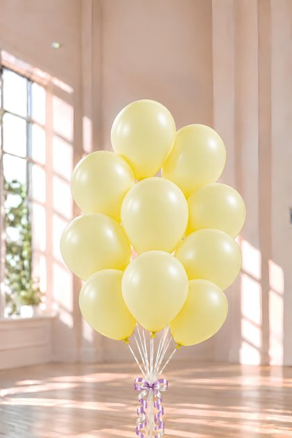 12 inch macaron yellow balloon 10 pieces