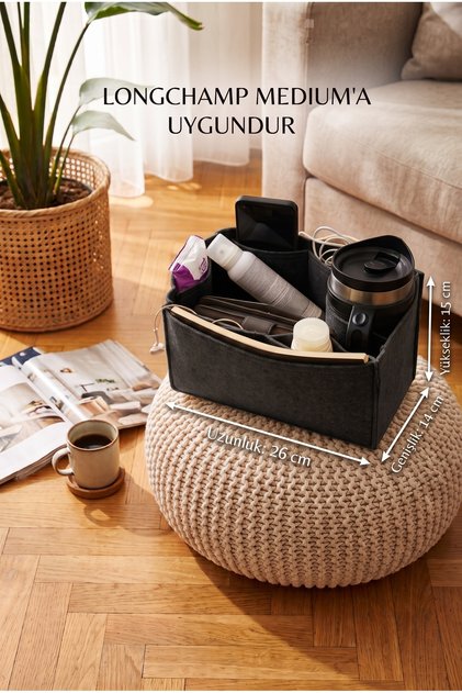 Long.. m Canta Icin Tek Suluklu Organizer Black Color 26X 15 X14 Dimensions (Length X Height X Width)