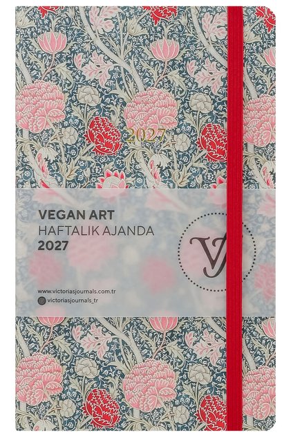 Vegan Art 2027 Weekly Agenda 13X21 Cm. Flexible Vegan Leather Cover.