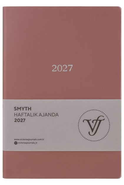 Smyth-2027 Weekly Agenda A5. Flexible Cover.Silver Gilded Edge-Earth Color