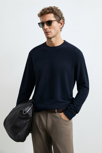 Mason Men's Long Sleeve T-Shirt Navy Blue