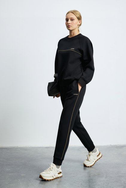Cessica Knitted Women's Sweatpants Black