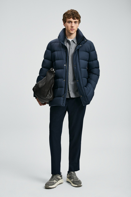 Rıld Goose Feather Men's Coat Navy Blue
