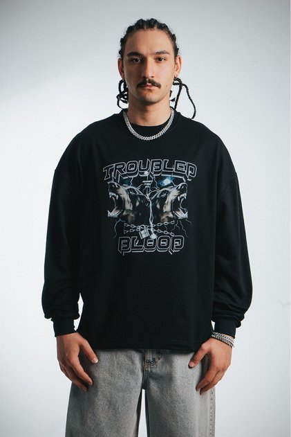 Troubled Blood Oversized Sweatshirt Nf0556Sy
