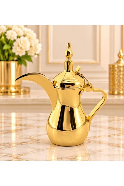 دلة القهوة السعودية ذهبي مقاس 40