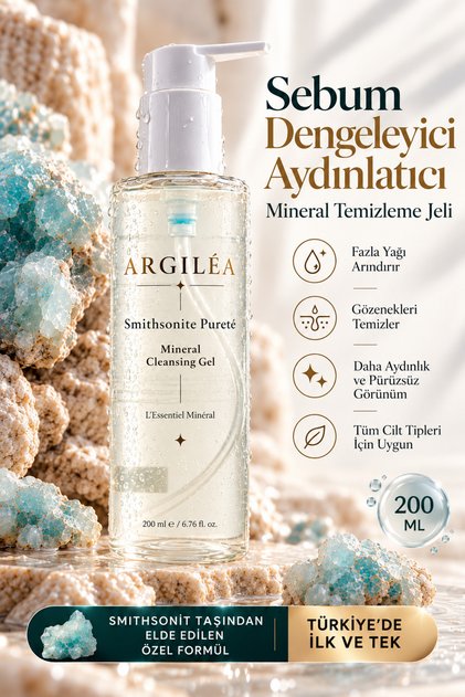 Smithsonit Sebum Balancing & Brightening Mineral Cleansing Gel | 200 ml for All Skin Types