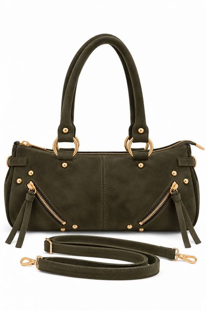 Women's Suede Zipper Detailed Bag