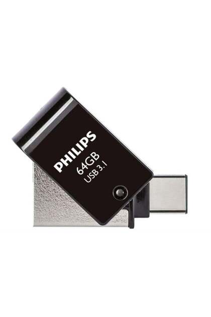 FM64DC152B/00 64Gb 2 IN 1 TYPE-C/USB 3.1 Siyah Gri USB Flash Bellek