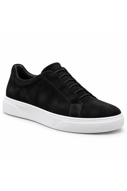 Men's Black Suede White Sole Sneaker Comfortable Daily Casual Sports Shoes Ba0581