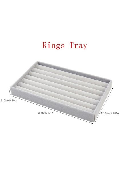Ring Tray New Jewelry Organizer Velvet Jewelry Storage Tray Display Ring Bracelet Necklace Storage B