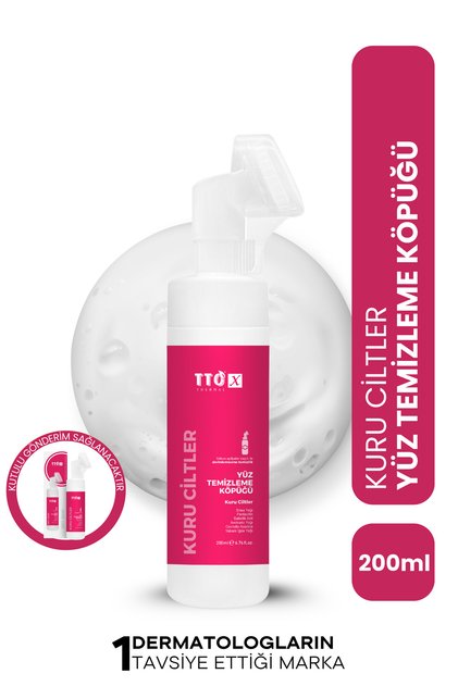 Yüz Temizleme Köpüğü Nemlendirici 200 ml Çay Ağacı ve E Vitaminli X Aplikatörlü Kuru Ciltler