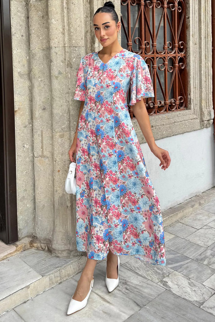 Gülseli Women's Patterned Short Sleeve Dress