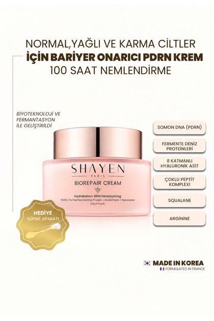 Bio Repair Cream 100H I 100 Hour Effective Hydration - Salmon Dna Intensive Repair and Face Cream 50 ml - Fermented Biotechnological Pdrn Moisturizer - Copper Peptide - Squalane - Resveratrol