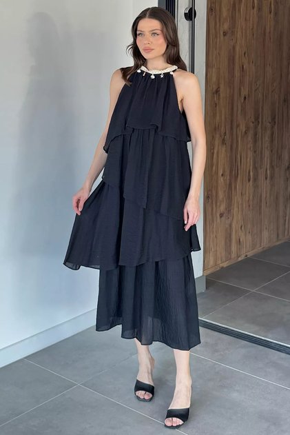 Women's Halter Neck Asymmetrical Cut Dress