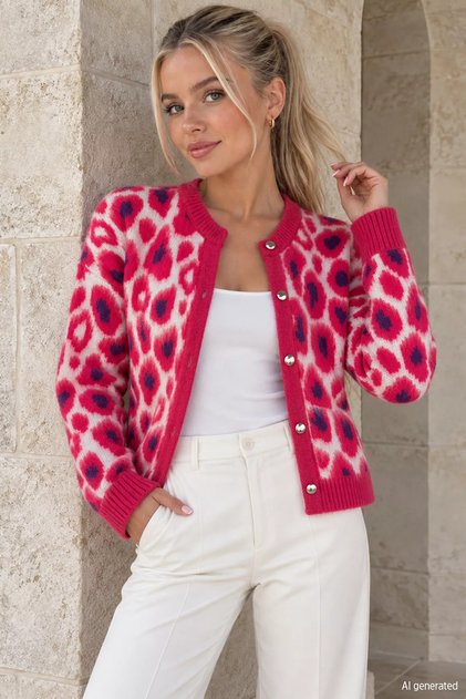 Women's Patterned Knit Cardigan