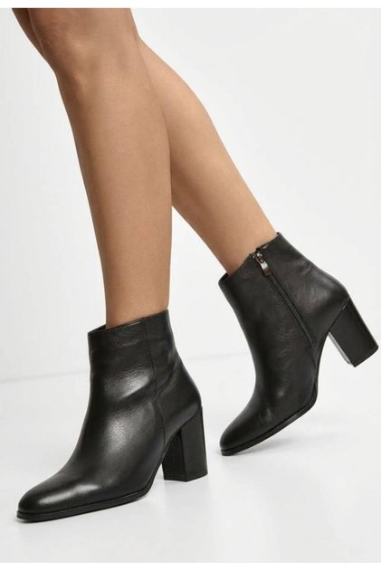Si̇lvan Genuine Leather Women's Classic High Heel Boots
