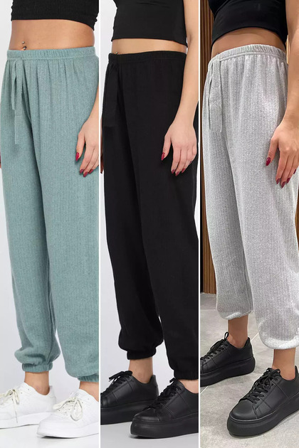 3-Piece Trousers with Elastic Cuffs