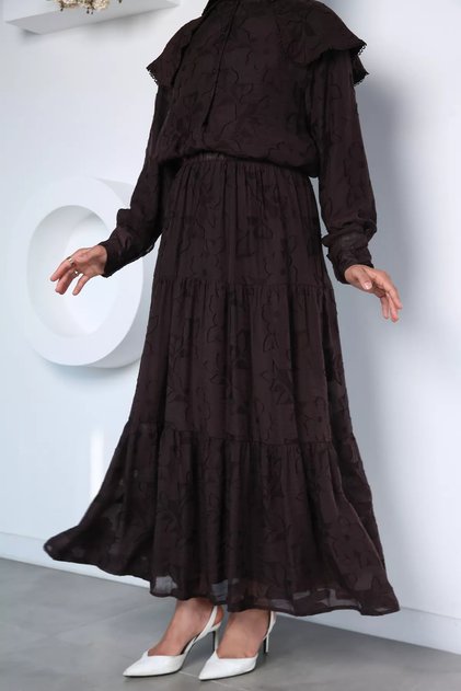 Elegant Layered Lined Hijab Skirt