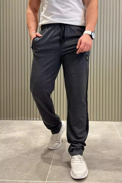 Straight-Leg Men's Sweatpants with Side Stripes