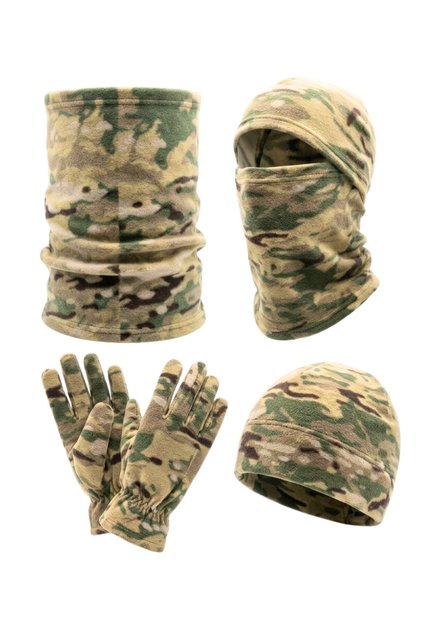 Polar Bere Eldiven Boyunluk ve Kar Maskesi - Multicam