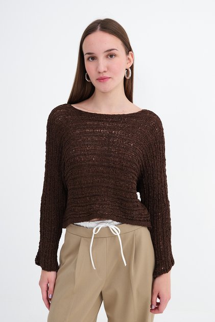 Crew Neck Openwork Knitwear T5426