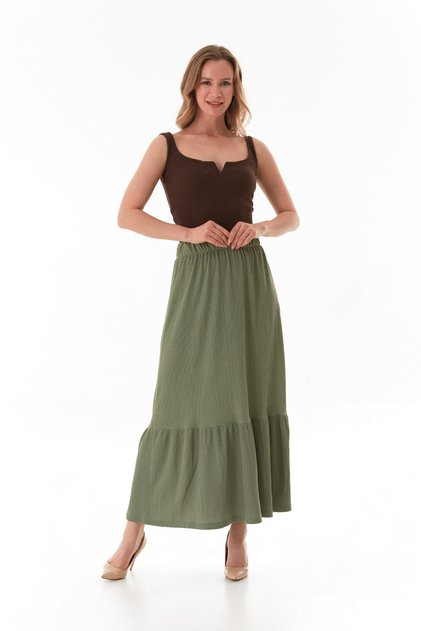 Bürümcük Fabric Elastic Waist Skirt
