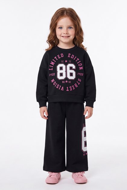 3 İplik 86 Printed Girls' 2-Piece Set