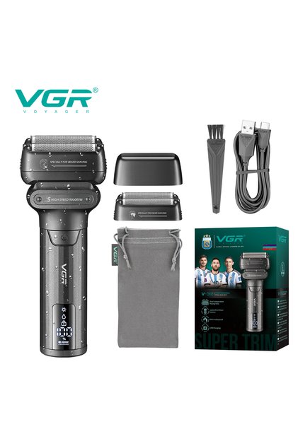 V-368 VGR Face Shaver Professional 0MM Foil Shaver 9000 RPM Shaving Beard Machine Electric Reciproca