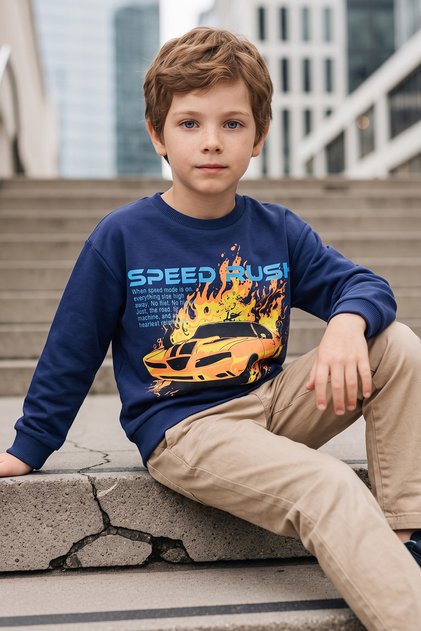 Car Printed Boy's Sweatshirt